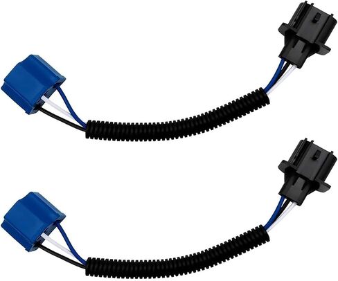 2pcs H13 9008 ذكر إلى H4 9003 محولات تسخير الأسلاك الإناث ، موصل محول الضوء الرأس ، مجموعة مقبس تحويل الضوء ، متوافقة مع Jeep Wrangler JK JKU (9.44inch) in Saudi Arabia