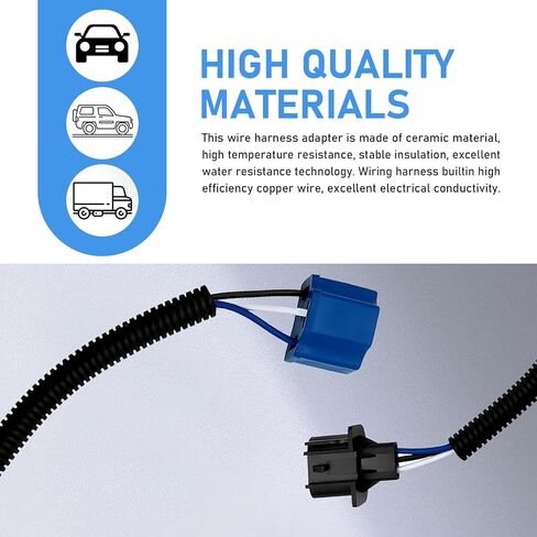 2pcs H13 9008 ذكر إلى H4 9003 محولات تسخير الأسلاك الإناث ، موصل محول الضوء الرأس ، مجموعة مقبس تحويل الضوء ، متوافقة مع Jeep Wrangler JK JKU (9.44inch) in Saudi Arabia