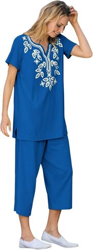 Woman Within Plus Size Printed Tunic And Capri Set in Saudi Arabia
