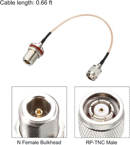 uxcell rp-tnc ذكر إلى n-type pulkhead bulkhead rg316 coax cable 1 قدم لتوصيل الهوائيات ، أجهزة التوجيه in Kuwait
