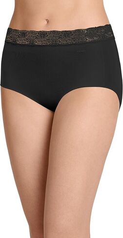 ملابس داخلية نسائية من Jockey بدون خط اللباس الداخلي Promise Tactel Lace Hip، أسود، 7 in Kuwait