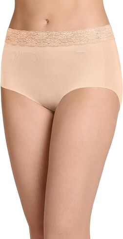 Jockey Women's Underwear No Panty Line Promise Tactel Lace Hip Brief, Black, 7 in Kuwait