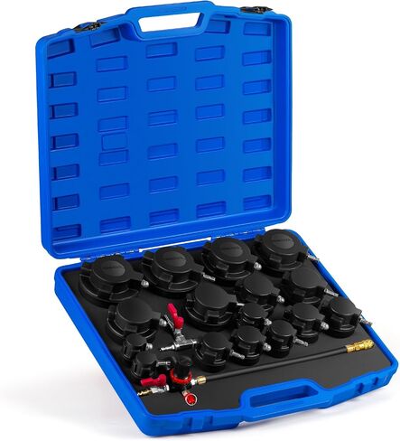 15pcs Turbo System System Tester Kit ، Turbo Boost Leak Tester Turbocharger Air Air Guage التبريد نظام التبريد اللاموكرات اختبار تسرب خرطوم مع 12 محولًا متدربًا 1-1/4 'إلى 4-1/4' ' in Saudi Arabia