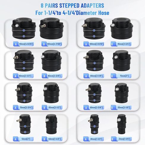 15pcs Turbo System System Tester Kit ، Turbo Boost Leak Tester Turbocharger Air Air Guage التبريد نظام التبريد اللاموكرات اختبار تسرب خرطوم مع 12 محولًا متدربًا 1-1/4 'إلى 4-1/4' ' in Saudi Arabia