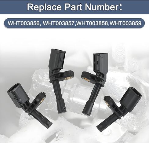 ABS Wheel Speed Sensor 7H0927803 Front Rear Left Right Compatible with Volkswagen VW Passat Jetta Tiguan Beetle GTI EOS Golf CC, Audi TT 2008-2015, Replace 7H0927804 1K0927807 WHT003859, Pack of 4 in Saudi Arabia