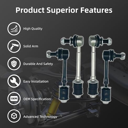 K90681 K90619 4Pcs Front Rear Stabilizer Sway Bar End Links Compatible with Toyota 1996 1997 1998 1999 2000 2001 2002 4Runner in Kuwait