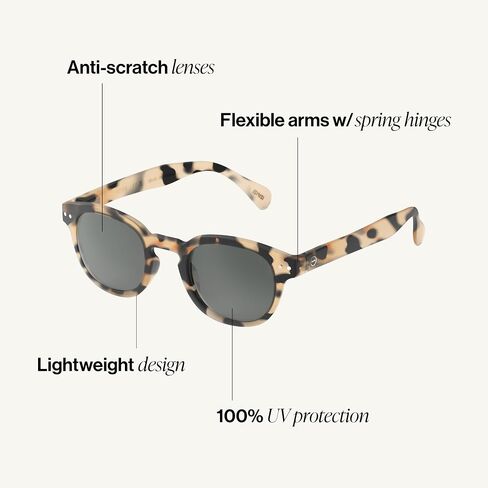 Sun #C Sunglasses Men & Women ، Pantos مع إطار حيوي ، عدسات مستقطبة رمادية مضادة للخلع ، حماية 100 ٪ للأشعة فوق البنفسجية in Kuwait