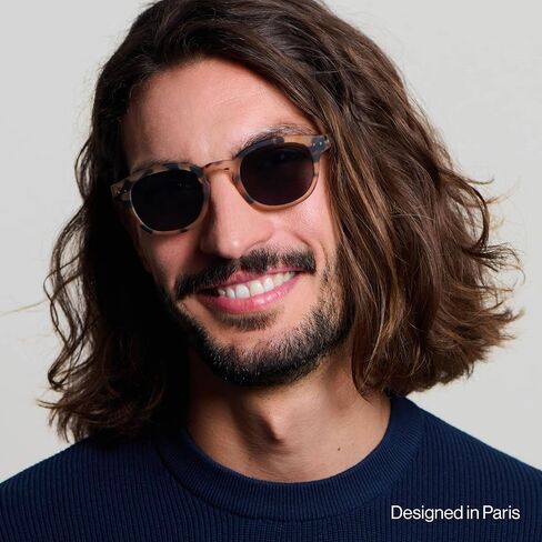 Sun #C Sunglasses Men & Women ، Pantos مع إطار حيوي ، عدسات مستقطبة رمادية مضادة للخلع ، حماية 100 ٪ للأشعة فوق البنفسجية in Kuwait