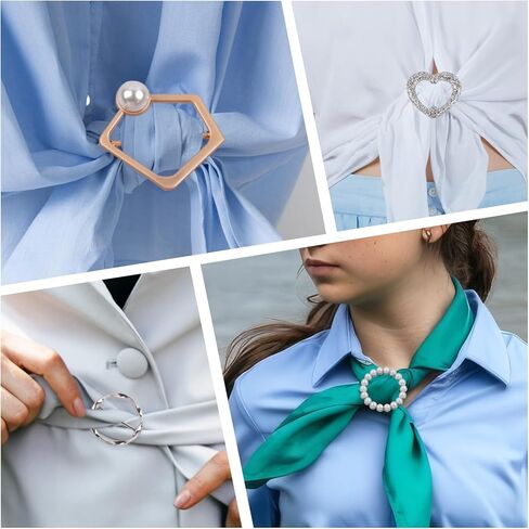 20 PCS قميص روابط مقاطع للنساء ، مقاطع Tshirt للنساء من أجل الجانب ، مقاطع حلقة وشاح مشدود الزاوية المعقدة أزياء القميص الدائرة الدائرة الدائرة ، الذهب/الفضة (الذهب/الفضة) in Kuwait