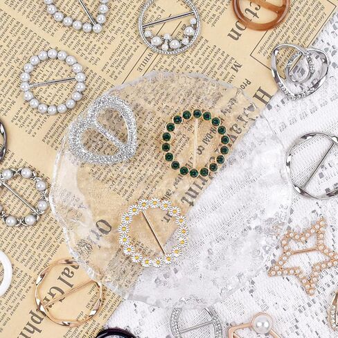 20 PCS قميص روابط مقاطع للنساء ، مقاطع Tshirt للنساء من أجل الجانب ، مقاطع حلقة وشاح مشدود الزاوية المعقدة أزياء القميص الدائرة الدائرة الدائرة ، الذهب/الفضة (الذهب/الفضة) in Kuwait