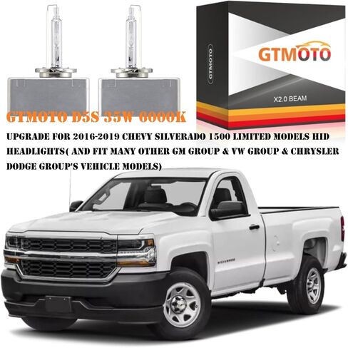 GM 13594523 for Chevy Silverado Equinox Terrain Sierra 1500 HID Headlights D5S Xenon Bulbs, 35W 6000K Cool Bright White Upgrade OEM 25W Yellow Dim Bi-Xenon Projector Lights, 2 Pack in Saudi Arabia