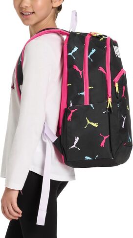 PUMA Unisex Kid's Rally 300 Backpack, Black/Knockout Pink, Large in Saudi Arabia