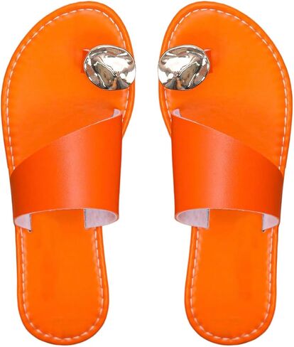 Gorglitter Women's Rhinestone Toe Flats Flats Sandals Sandals Dary Leather على الشرائح الصيفية in Saudi Arabia
