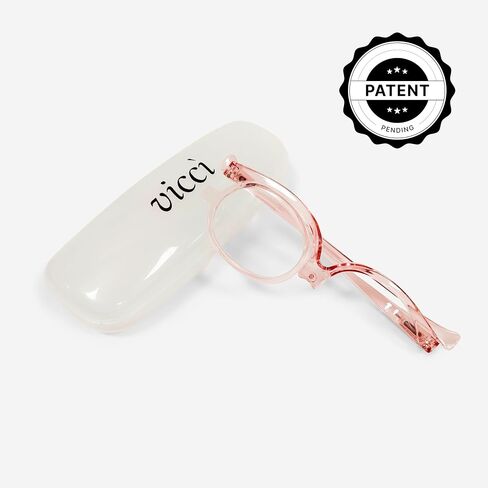 VICCI Makeup Reading Glasses | Cosmetic Readers Flip Up Lens Magnifying Eyeglasses for Women | Dual-Purpose Functionality, Lightweight Makeup Glasses Offering Distortion-Free Vision +4 | Pink in Saudi Arabia