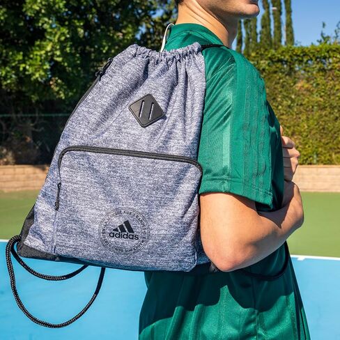adidas Classic 3S 2.0 Sackpack, Twill Onix Grey/Black, One Size Fits All in Saudi Arabia