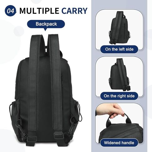 Small Backpack for Women Men with USB Charge Port, Black in Saudi Arabia
