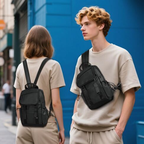 Small Backpack for Women Men with USB Charge Port, Black in Saudi Arabia