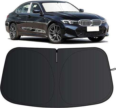 الزجاج الأمامي الظل أشعة الشمس لـ BMW 3 Series 2019-2025 ، واقي قابلة للطي أقنعة Sun لـ BMW 330i 328i 320i 325i 335i ، 300t سيارة الحماية من أشعة الشمس الظل UV. in Kuwait