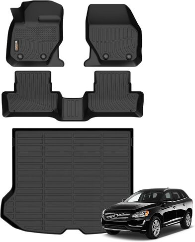 Binmotor- Floor Mats for Camry 2012-2017，Front & 2nd Row，TPE All Weather Car Accessories Mats for Toyota Camry，Custom Fit for Toyota Camry Floor Liners Waterproof, Nonslip in Saudi Arabia