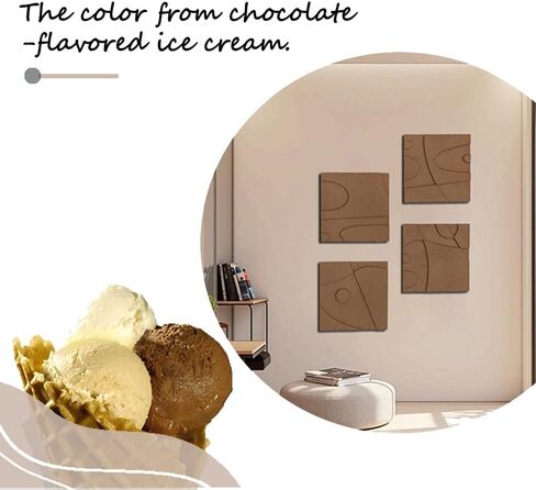 OIUYTOH Set of 4 Textured Plaster Wall Art 3D Relief Beige Wall Decoration Painting Handmade Geometric Abstract Shapes For Modern Home Living Room Bedroom Office Hotel 12 x 12 Inches x 4 Pieces in Kuwait