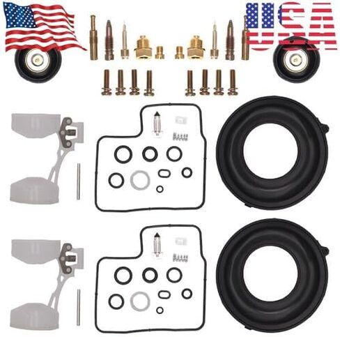 طقم إصلاح المكربن لشركة Honda Shadow VT1100 VT 1100-تشمل الحجاب الحاجز ، العائم ، صمام قطع ، وأجزاء إعادة البناء الكاملة in Kuwait