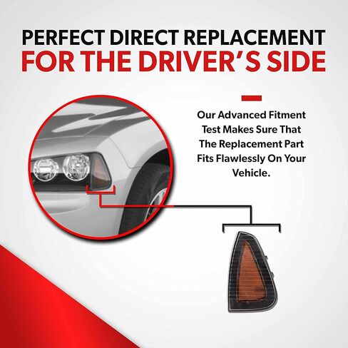 لعام 2006 2007 2008 2009 2010 Dodge Charger Side Marker Light - Fits Side Side - Pront Side Marker Light - يشمل العدسات والسكن والمصباح in Saudi Arabia