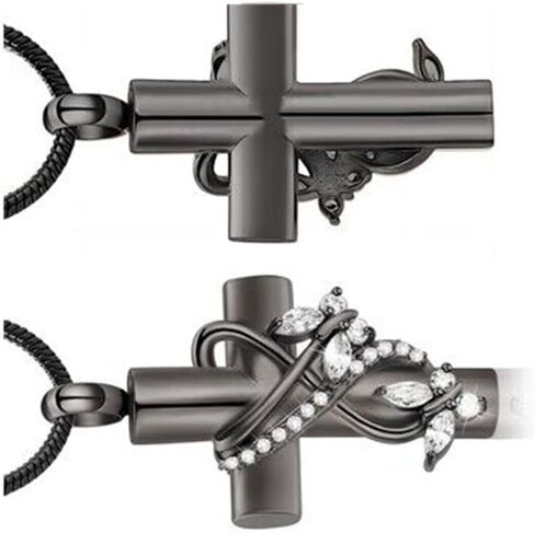 memorial jewelry Cremation Jewelry For Ashes Pendant Necklaces - Butterfly Cross Urn Necklace With Crystal Butterfly Minicremation in Kuwait