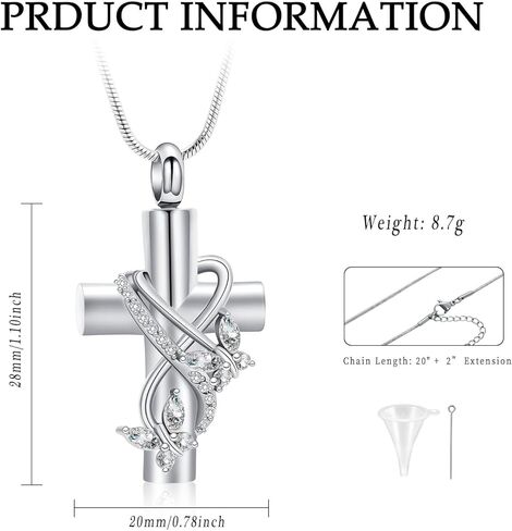 memorial jewelry Cremation Jewelry For Ashes Pendant Necklaces - Butterfly Cross Urn Necklace With Crystal Butterfly Minicremation in Kuwait