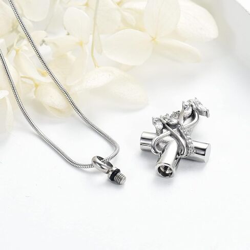 memorial jewelry Cremation Jewelry For Ashes Pendant Necklaces - Butterfly Cross Urn Necklace With Crystal Butterfly Minicremation in Kuwait