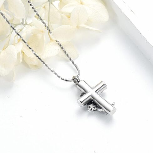 memorial jewelry Cremation Jewelry For Ashes Pendant Necklaces - Butterfly Cross Urn Necklace With Crystal Butterfly Minicremation in Kuwait