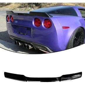 Rear Trunk Lid Spoiler Wing Fit for Chevrolet Corvette C6 2005-2013 ZR1 Extended H Style Glossy Black in Kuwait