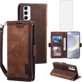 Asuwish Phone Case for Samsung Galaxy S24 Plus/S25 Plus S24+ S25+ 5G Wallet Cell Cover with Tempered Glass Screen Protector Lanyard Flip Credit Card Holder S24Plus 24S + S 24 24+ S25Plus 25S 25+ Blue in Kuwait