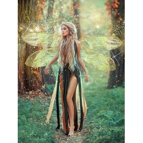 أجنحة اليعسوب للبالغين هالوين أجنحة اليعسوب الجنية زي كبير تأثيري الجناح فستان احتفالي لصالح الحفلات in Kuwait