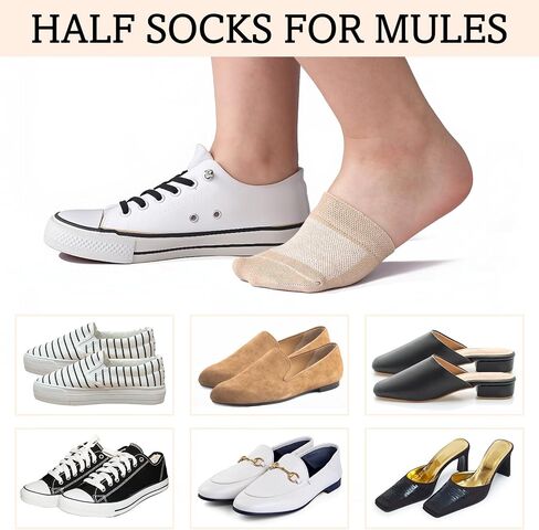 Jspupifip 15 Pairs Half Socks for Women, No Show Toe Topper Socks for Shoes Hidden Toe Covers for Women Multiple Shoes in Saudi Arabia