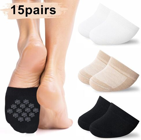 Jspupifip 15 Pairs Half Socks for Women, No Show Toe Topper Socks for Shoes Hidden Toe Covers for Women Multiple Shoes in Saudi Arabia