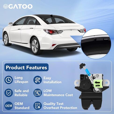 قفل الجذع الخلفي البوابة فتحة الباب الخلفي قفل محرك Lattgate ملاءمة لعام 2015 2015 2017 Hyundai Sonata 1.6L 2.0L 5.4L مع استبدال الكابل ، استبدل 81230-C1010 81230C1010 in Saudi Arabia