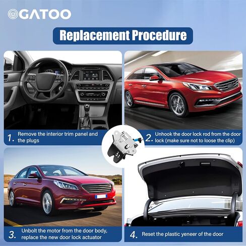 قفل الجذع الخلفي البوابة فتحة الباب الخلفي قفل محرك Lattgate ملاءمة لعام 2015 2015 2017 Hyundai Sonata 1.6L 2.0L 5.4L مع استبدال الكابل ، استبدل 81230-C1010 81230C1010 in Saudi Arabia