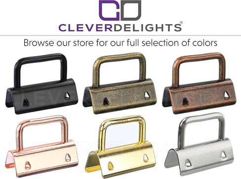 CleverDelights 1.25" Key Fob Hardware Set with Key Rings - 25 Sets - Gold Color - 1 1/4 Inch Lanyards Key Chains in Saudi Arabia