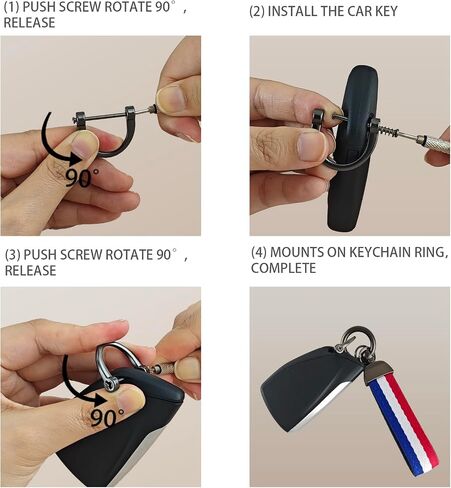 2 Layers Stripes Inner Leather Car Keychain Keys Organizer with Screwdriver & Keyrings,Anti-Lost D-Ring,Universal Key Fob Holder Multitool Key Chains for Men Women-Green Red+Gold in Saudi Arabia