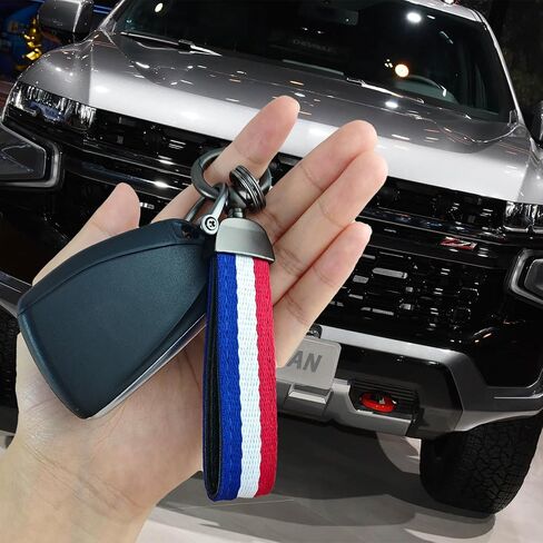2 Layers Stripes Inner Leather Car Keychain Keys Organizer with Screwdriver & Keyrings,Anti-Lost D-Ring,Universal Key Fob Holder Multitool Key Chains for Men Women-Green Red+Gold in Saudi Arabia
