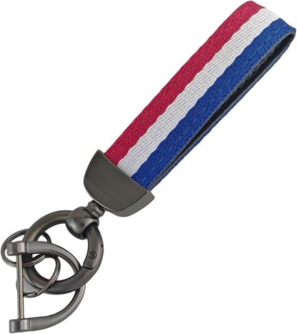 2 Layers Stripes Inner Leather Car Keychain Keys Organizer with Screwdriver & Keyrings,Anti-Lost D-Ring,Universal Key Fob Holder Multitool Key Chains for Men Women-Green Red+Gold in Saudi Arabia
