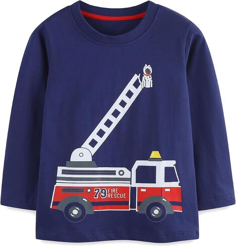 Truck Shirts Kids Toddler Boys Long Sleeve T Shirt Construction in Kuwait