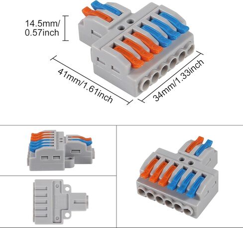 25Pcs Mini Wire Connectors, DIY Splicing into 4/6/8/9/10 Way Butt Terminal Block Connectors,1 in 2 Out DIY Mini Splicing Compact Splitter Terminal Block Electrical Connectors, 24-12 AWG in Saudi Arabia