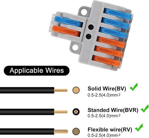 25Pcs Mini Wire Connectors, DIY Splicing into 4/6/8/9/10 Way Butt Terminal Block Connectors,1 in 2 Out DIY Mini Splicing Compact Splitter Terminal Block Electrical Connectors, 24-12 AWG in Saudi Arabia
