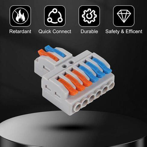 25Pcs Mini Wire Connectors, DIY Splicing into 4/6/8/9/10 Way Butt Terminal Block Connectors,1 in 2 Out DIY Mini Splicing Compact Splitter Terminal Block Electrical Connectors, 24-12 AWG in Saudi Arabia
