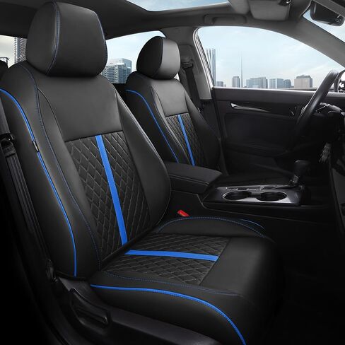 for Honda Civic Leather Seat Covers, Sedan LX 2022-2025, Sport 2022-2024, Custom Fit Car Seat Cover Full Set, Waterproof Accessories, Black Blue (Solid Bench Seats- W/O Rear Armrest) in Saudi Arabia