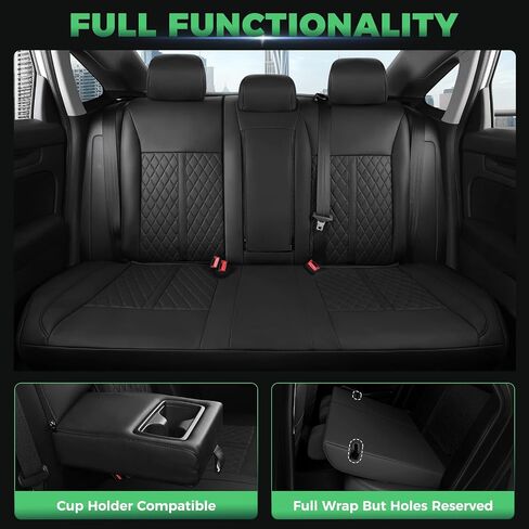 for Honda Civic Leather Seat Covers, Sedan LX 2022-2025, Sport 2022-2024, Custom Fit Car Seat Cover Full Set, Waterproof Accessories, Black Blue (Solid Bench Seats- W/O Rear Armrest) in Saudi Arabia