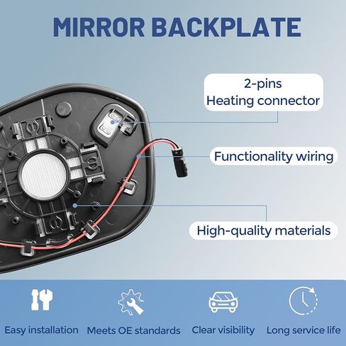Passenger Right Side Mirror Glass - Compatible with Honda & Acura Vehicles - Civic 2022-2025, Integra 2022-2025, with Heated/Blind Spot Detection, without Auto Dimmig, Replace# 76203T20A21 in Kuwait