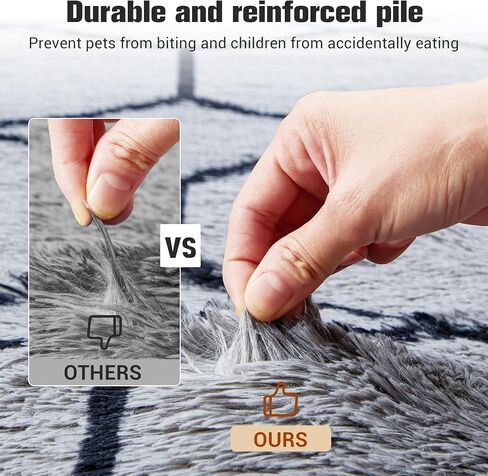 منطقة سجادة لغرفة المعيشة غرفة نوم ، وسجاد أشعث ناعم 5 × 7 أقدام ، وسجاد رقيق ، وسجاد هندسي مغربي حديثة ، وسجاد متين مضاد للانزلاق للأطفال في مسكن الأطفال ، وديكور المنزل الجمالي ، والأبيض والبيج. in Kuwait