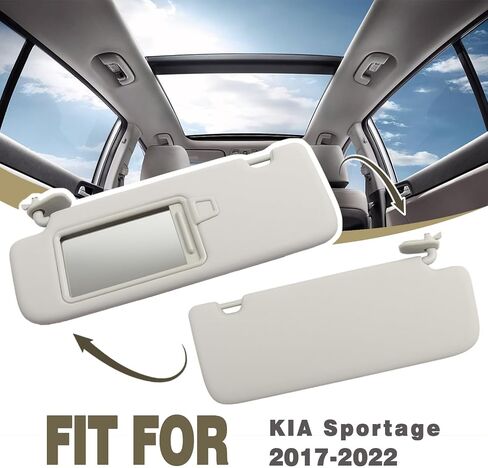 Left Driver Side Sun Visor w/LED Lit and Makeup Mirro Replacement for Honda Pilot 2009-2015 Replacement Sunshade 83280-SZA-A01ZA Gray in Saudi Arabia